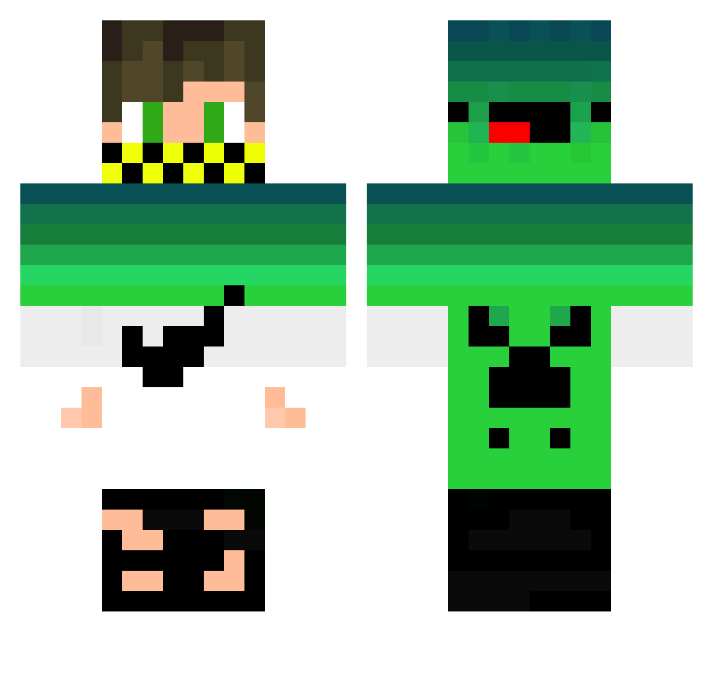 Thepro1323343 Minecraft skin, front and back view