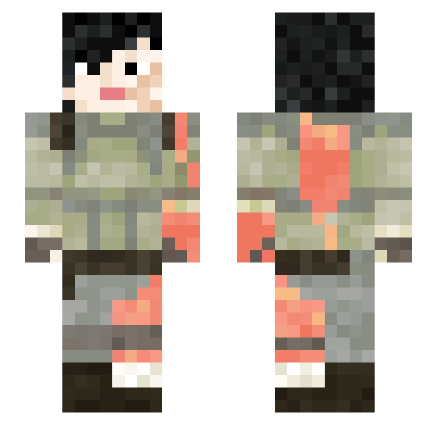 e4mz Minecraft skin, front and back view