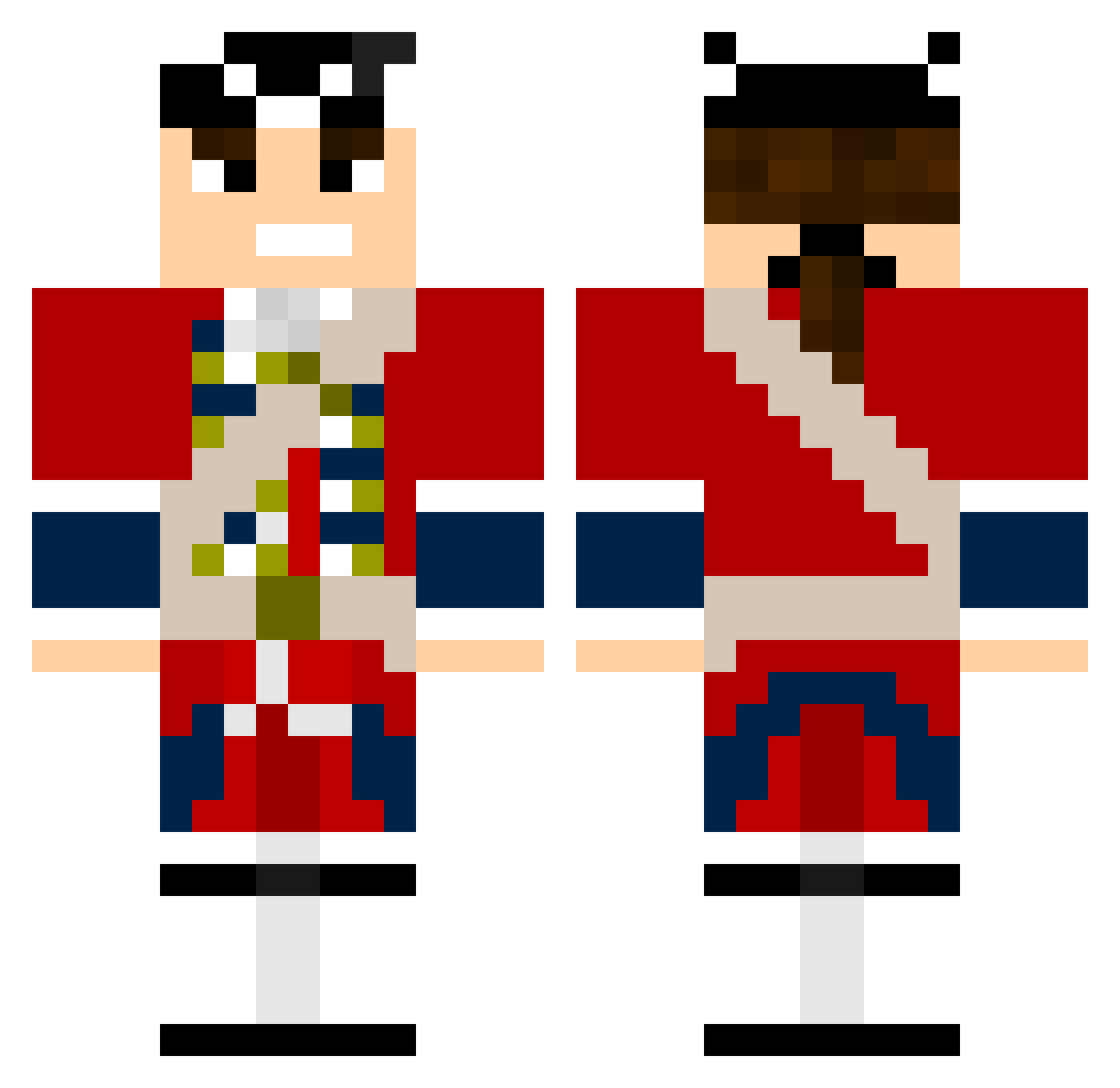 Plurio Minecraft skin, front and back view