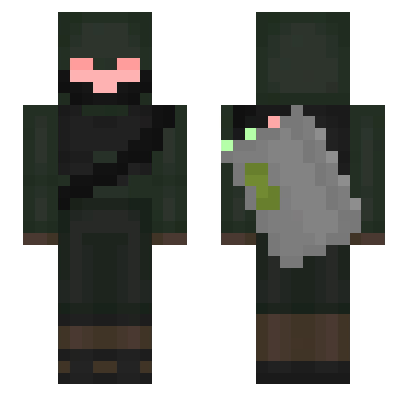 Xeno_02 Minecraft skin, front and back view