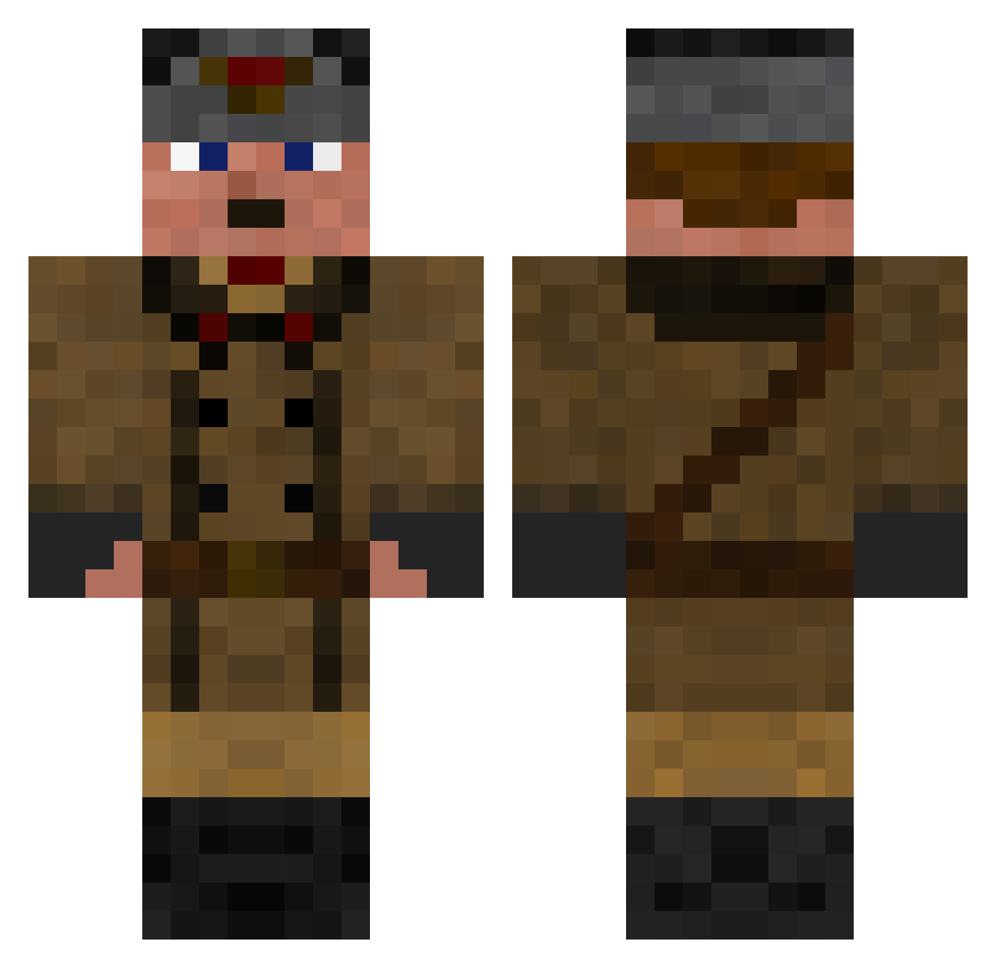 Ratohnhaketon27 Minecraft skin, front and back view