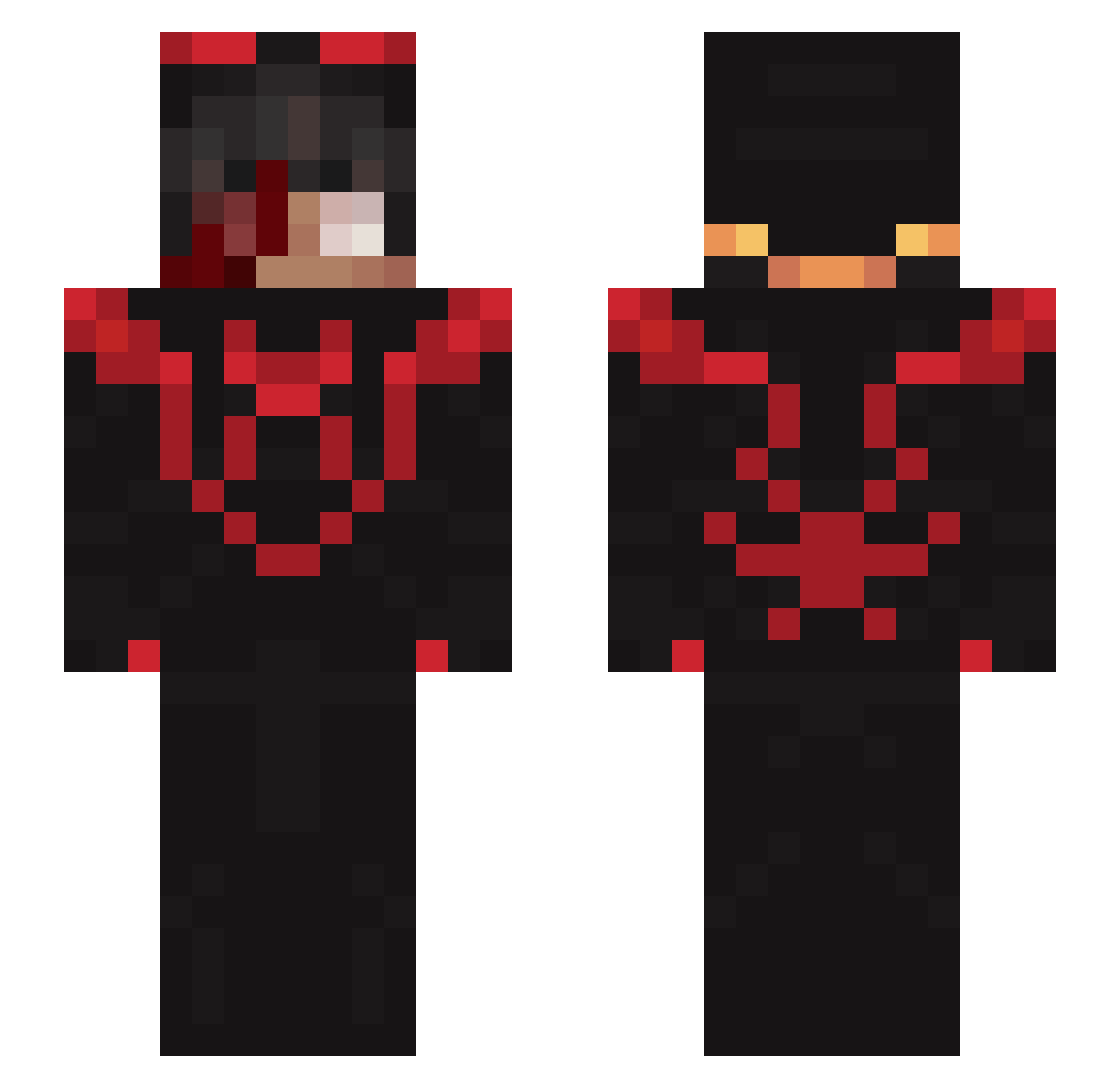 sparkolo Minecraft skin, front and back view