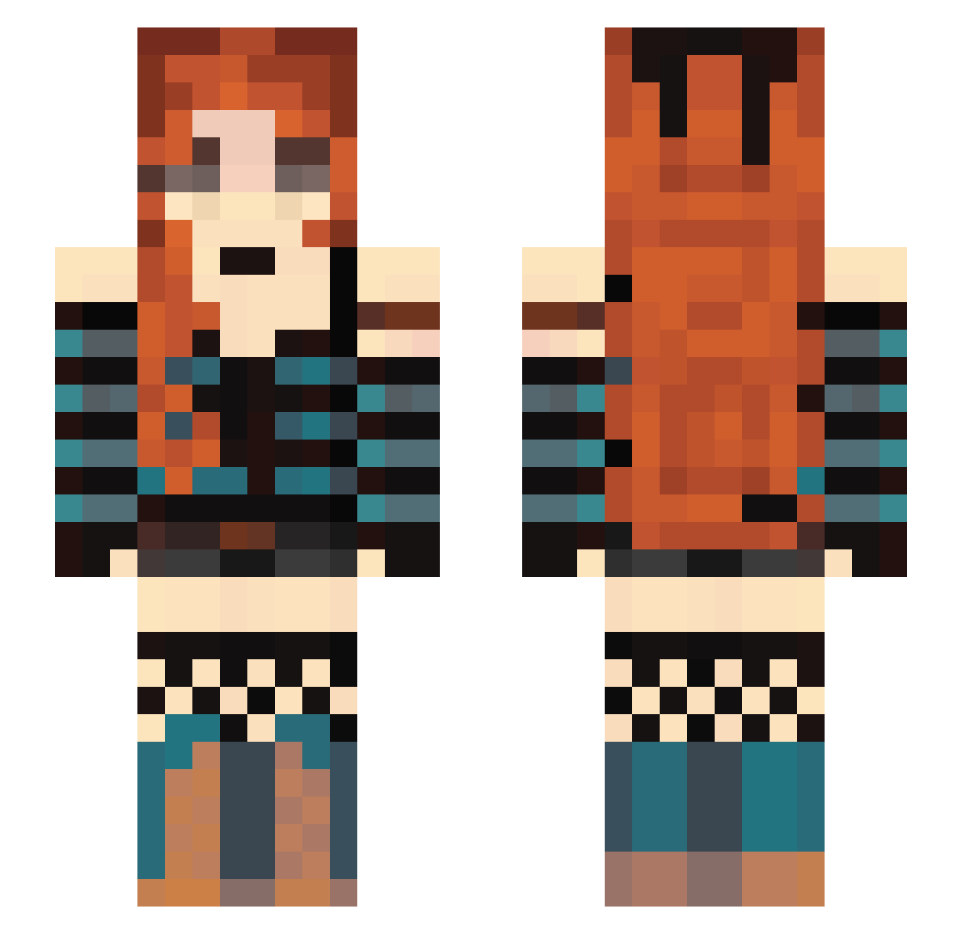 M0mmyRyry Minecraft skin, front and back view