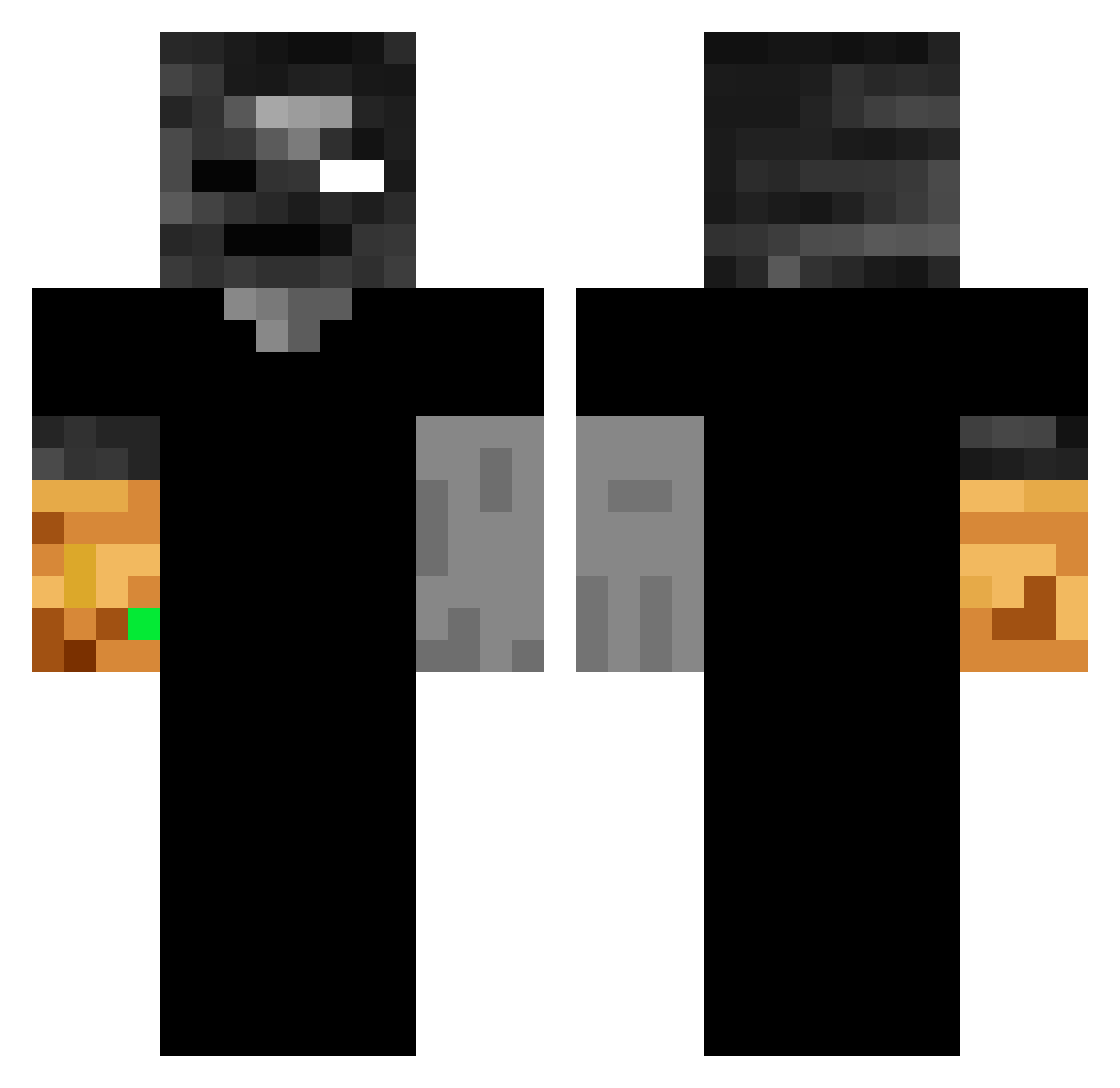 LunseSpirit Minecraft skin, front and back view