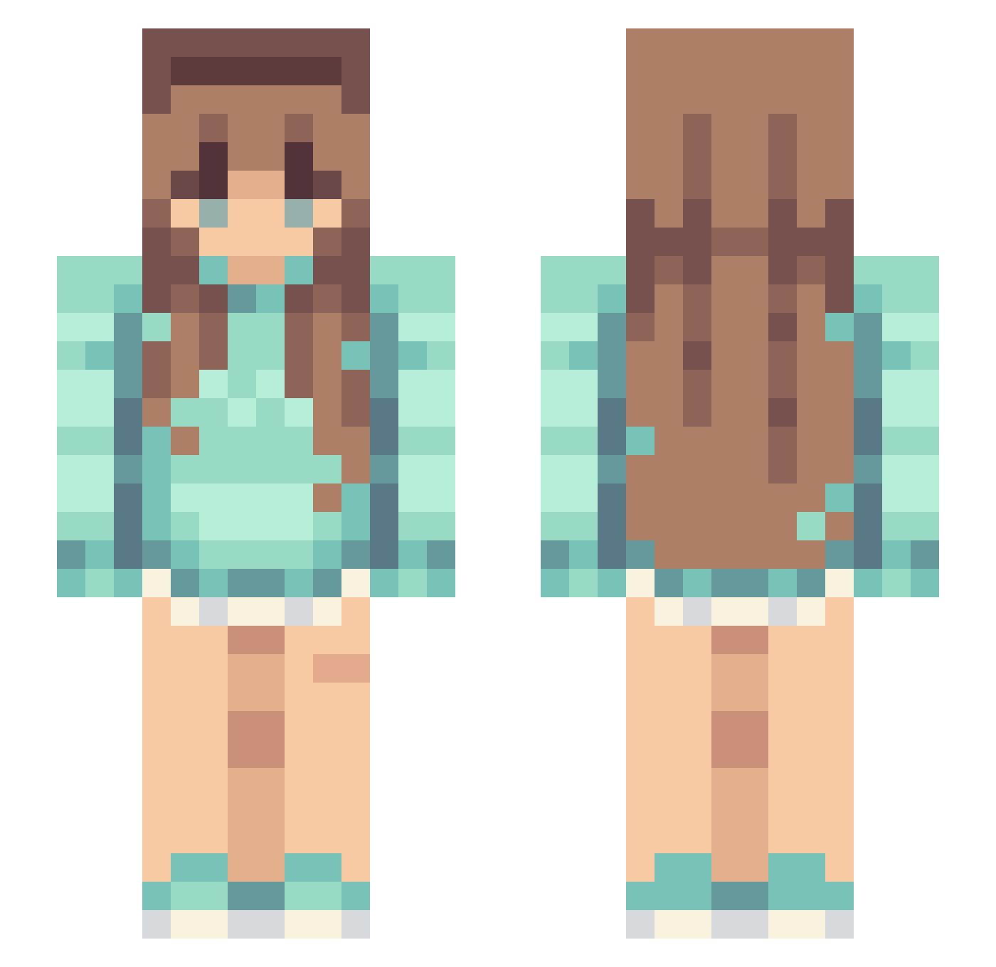 CARTOON10195 Minecraft skin, front and back view
