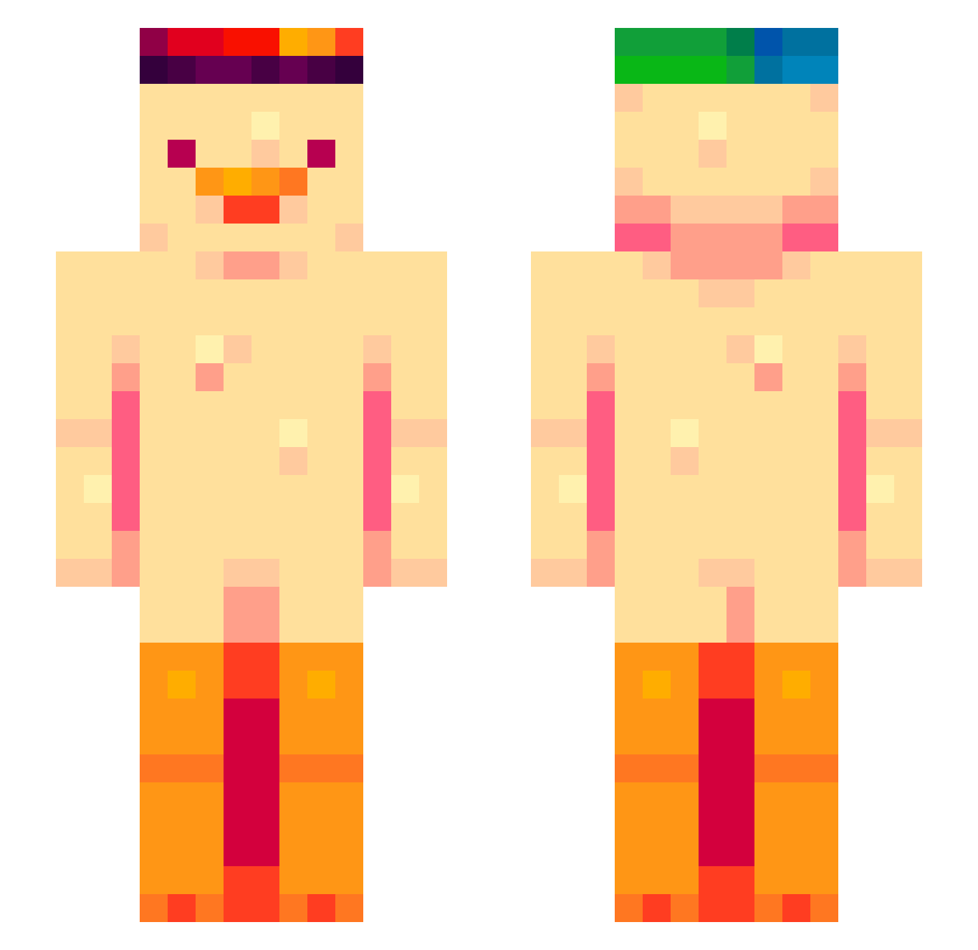 AvianJim Minecraft skin, front and back view
