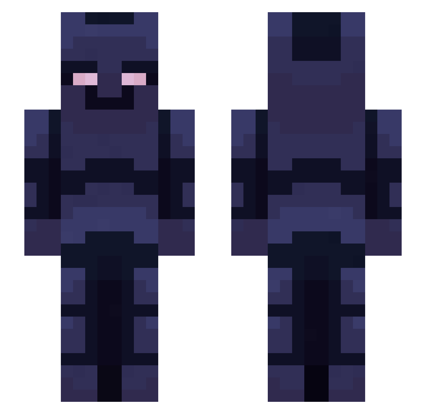 qMiky Minecraft skin, front and back view