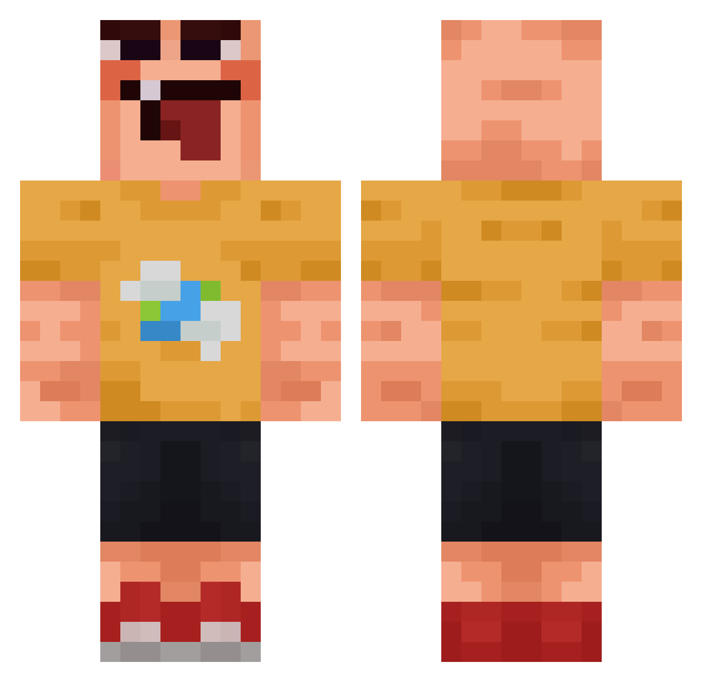CrunkJackpot420 Minecraft skin, front and back view