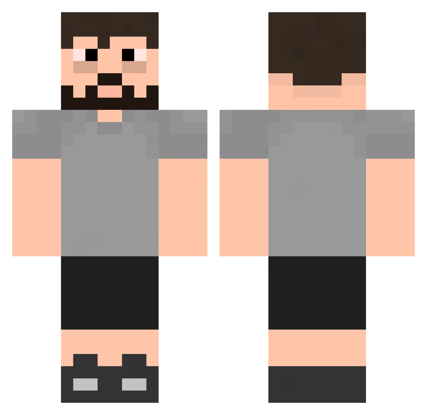 YoungTeiters Minecraft skin, front and back view