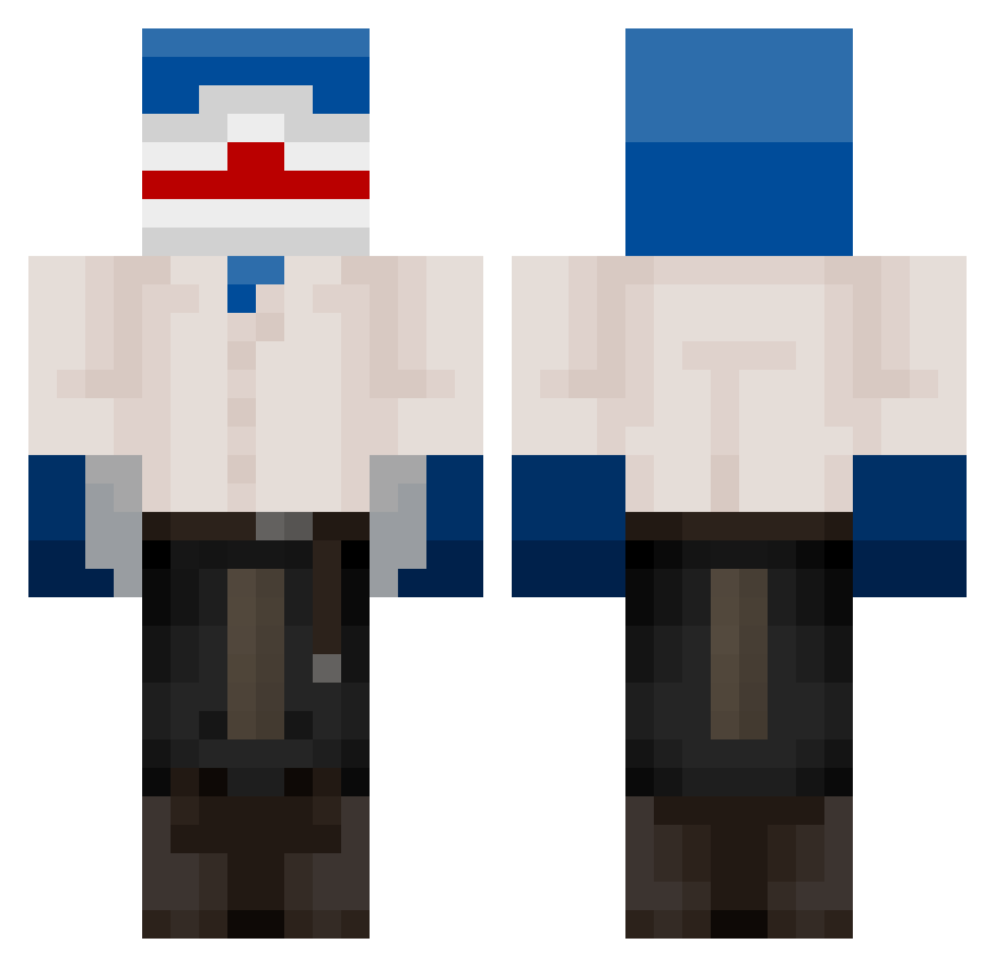 Markalodon Minecraft skin, front and back view