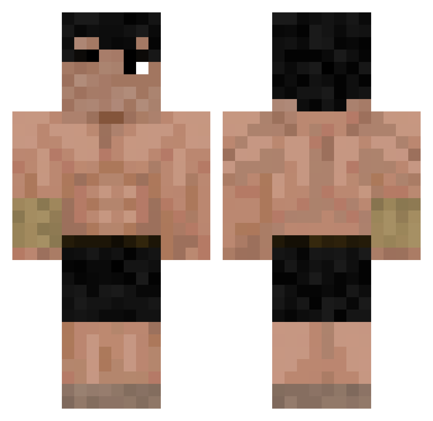 skayTw Minecraft skin, front and back view