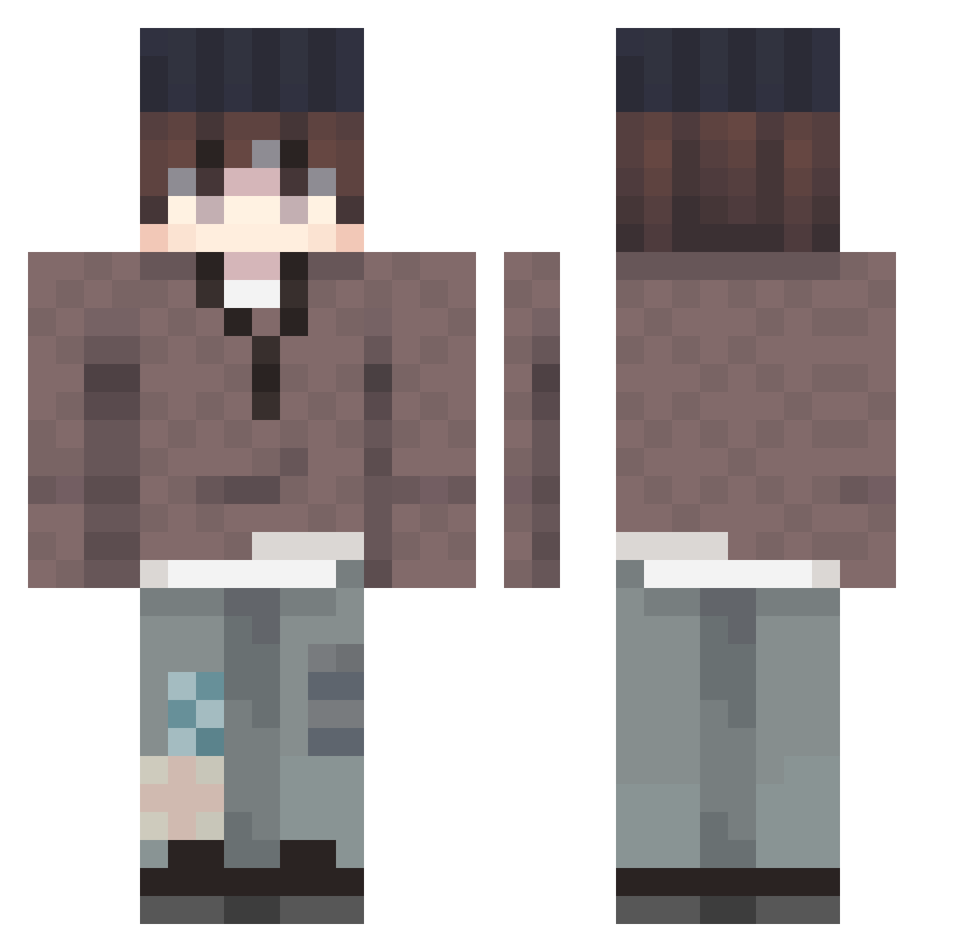 Vialscrimpet Minecraft skin, front and back view