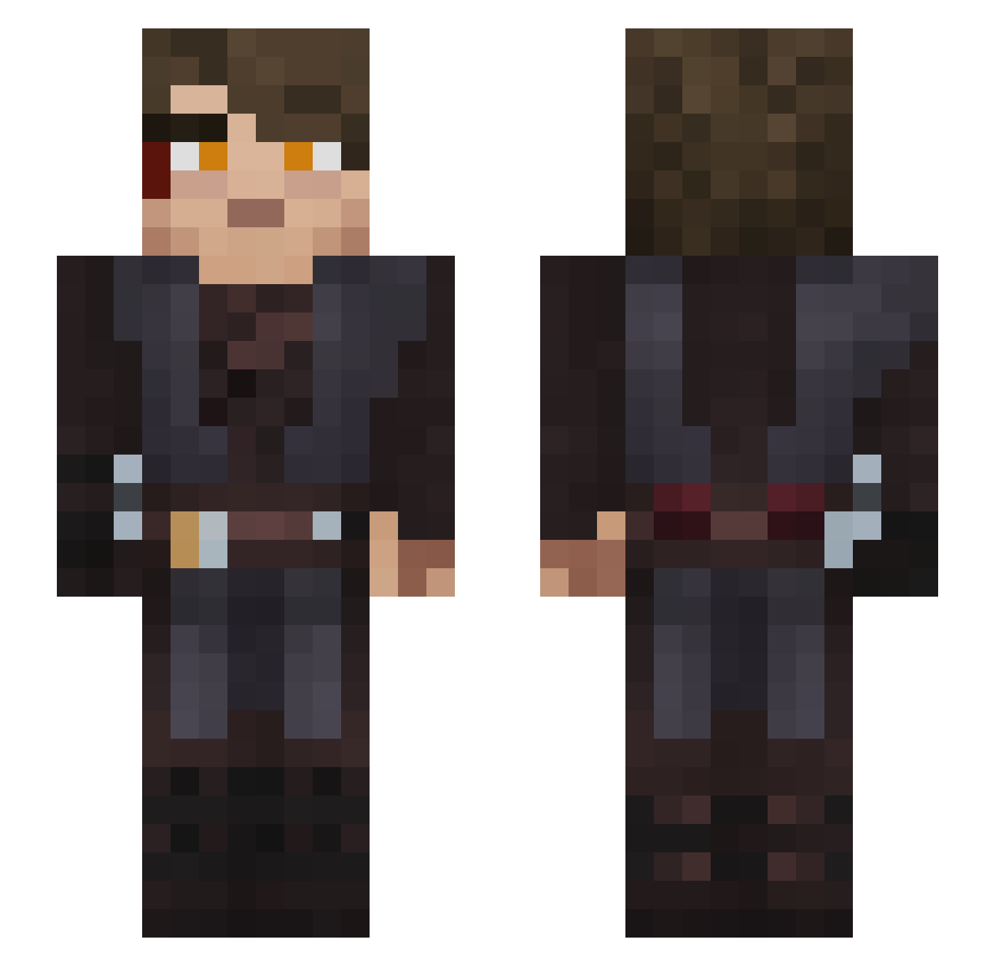 Jacob345 Minecraft skin, front and back view