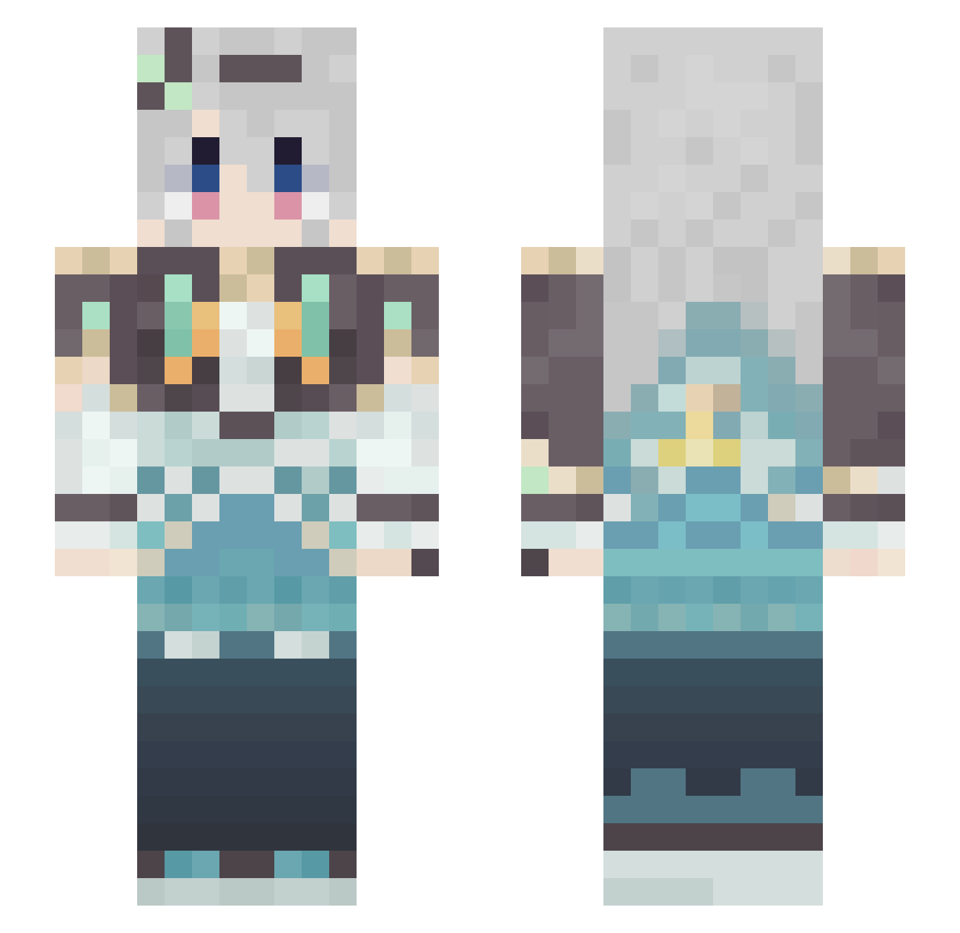xiaobai1718 Minecraft skin, front and back view