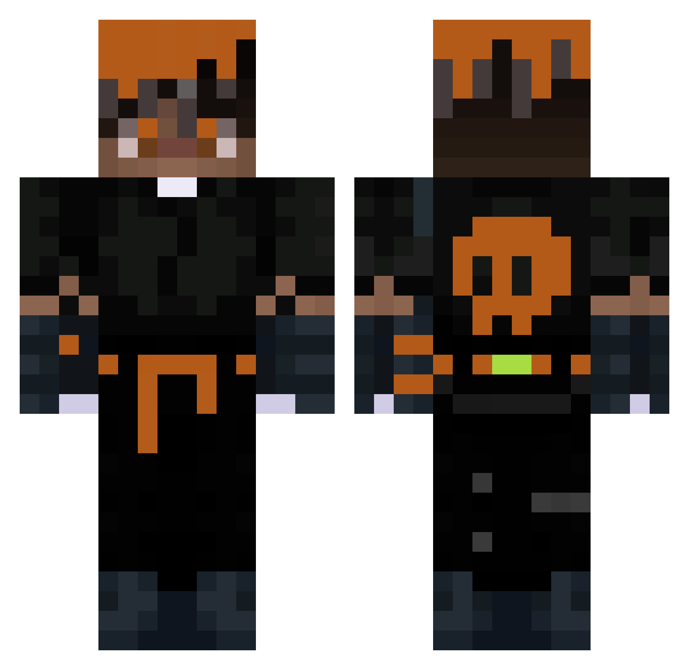 F0saken1 Minecraft skin, front and back view