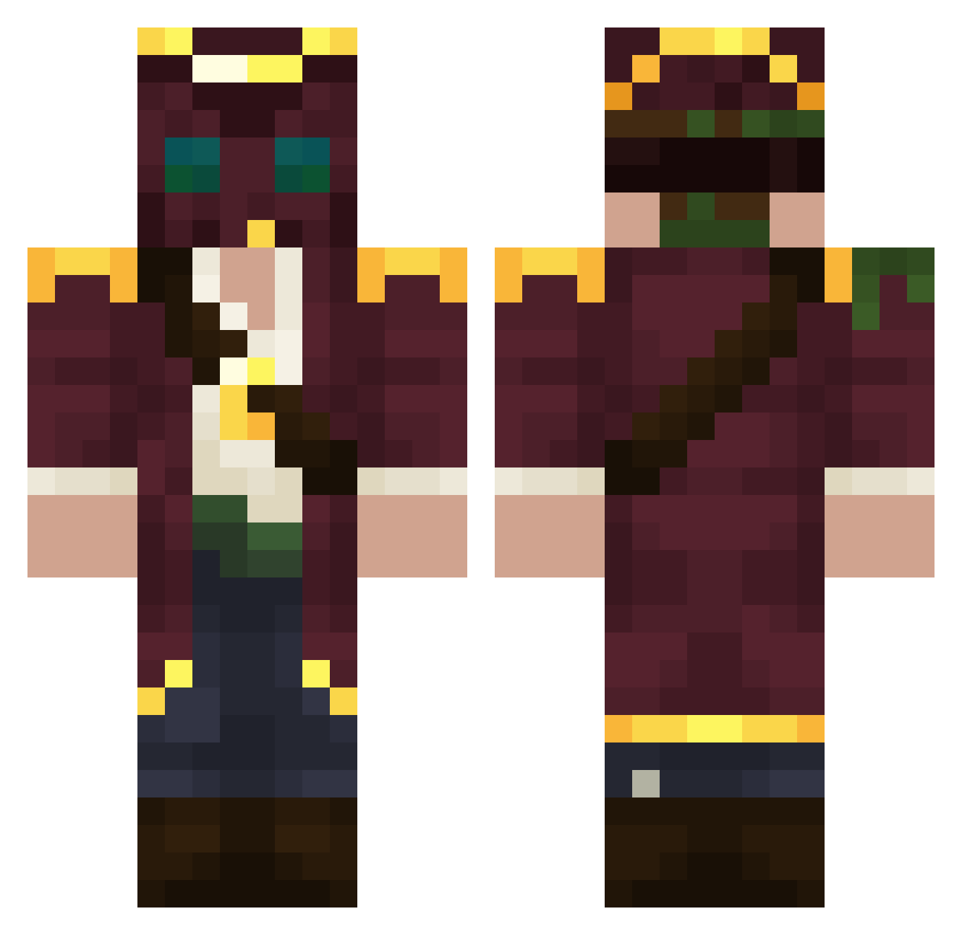 RFR050 Minecraft skin, front and back view