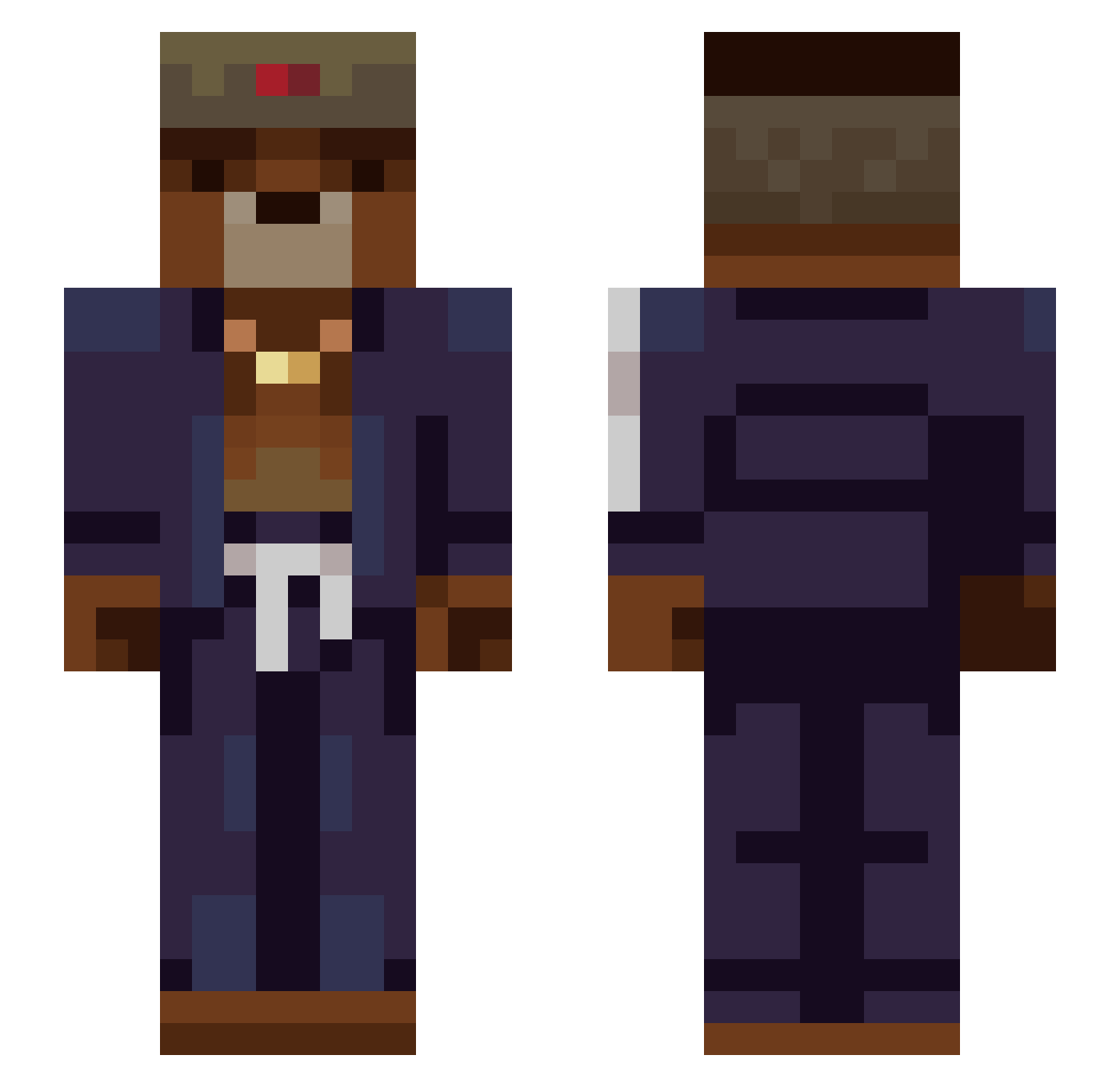 ilovetombo Minecraft skin, front and back view