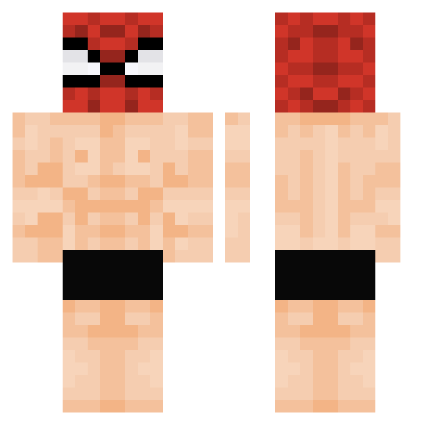 Weytah Minecraft skin, front and back view