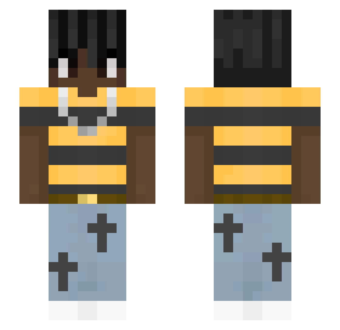 Rxchmond Minecraft skin, front and back view