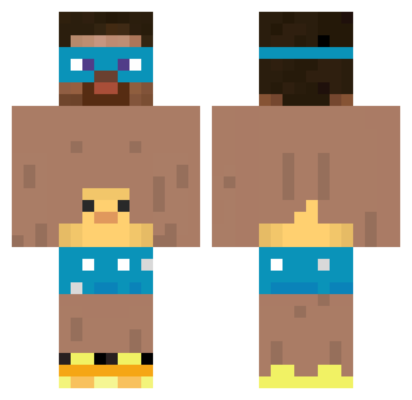 Wumpbert Minecraft skin, front and back view