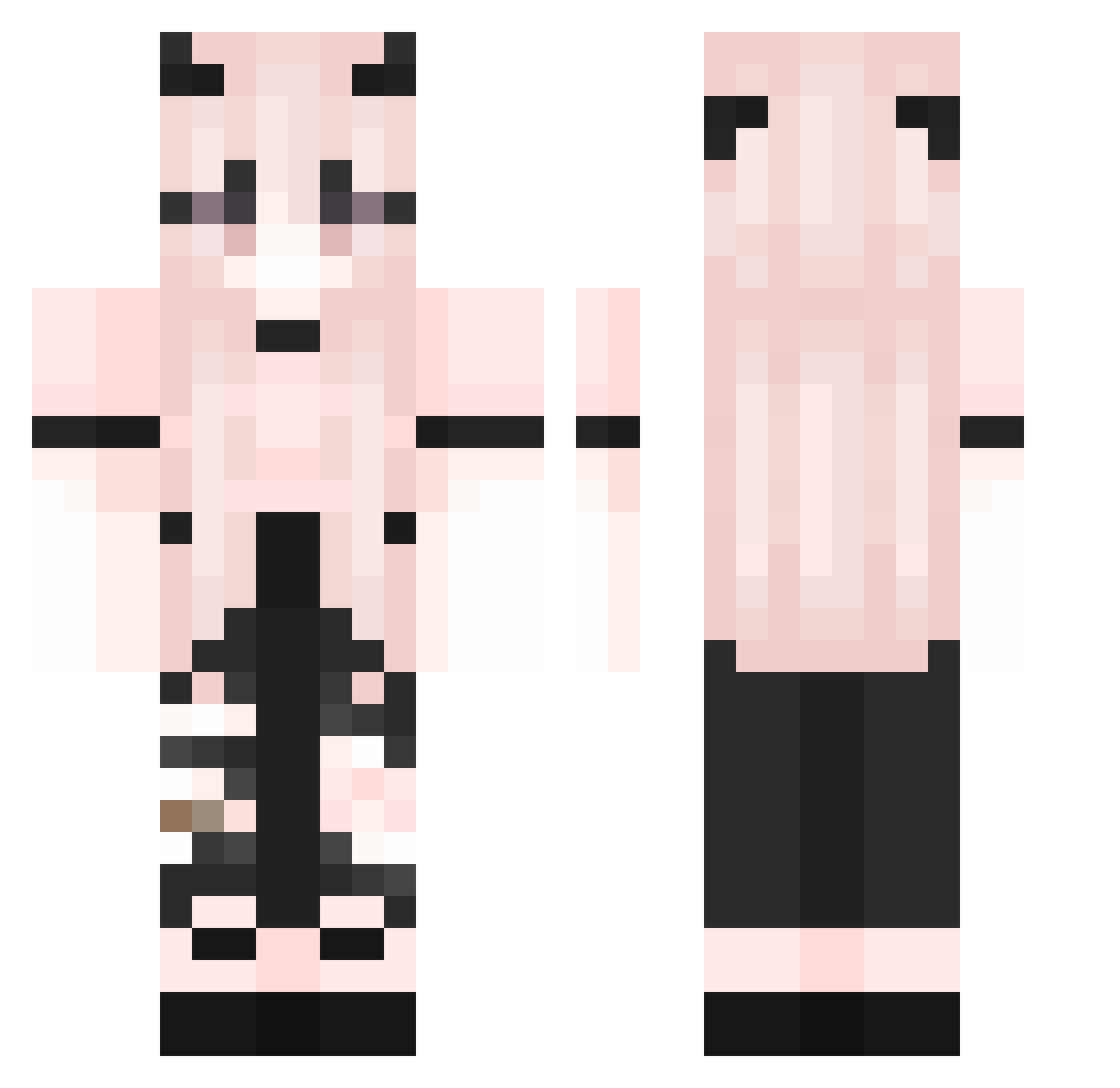 Rose_Sakura Minecraft skin, front and back view