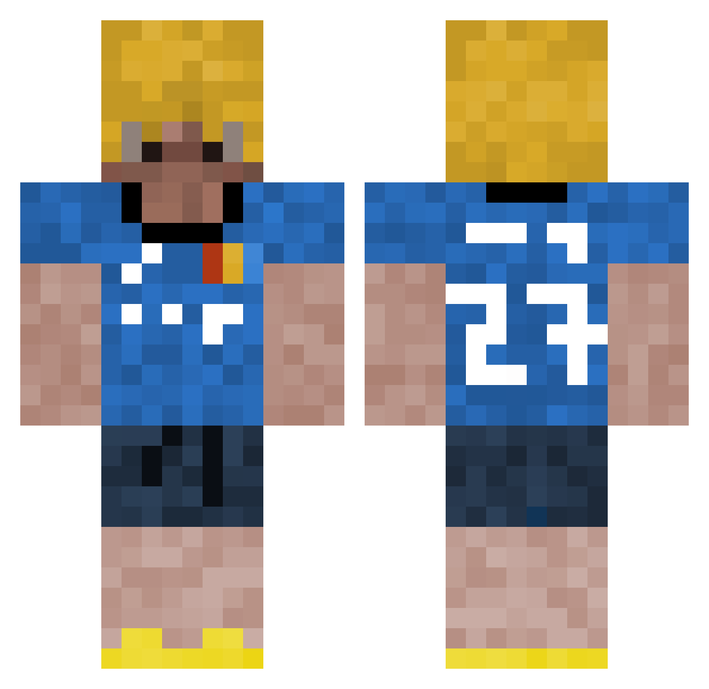 Sed1a Minecraft skin, front and back view