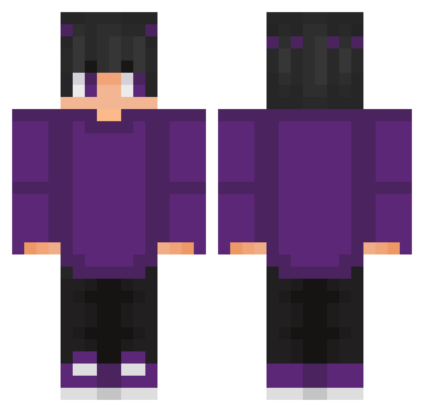 Uruuuh Minecraft skin, front and back view