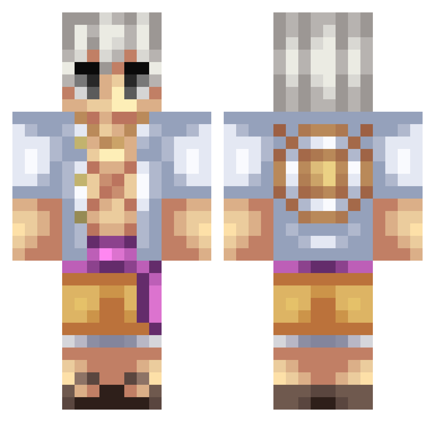 _Reiwa Minecraft skin, front and back view