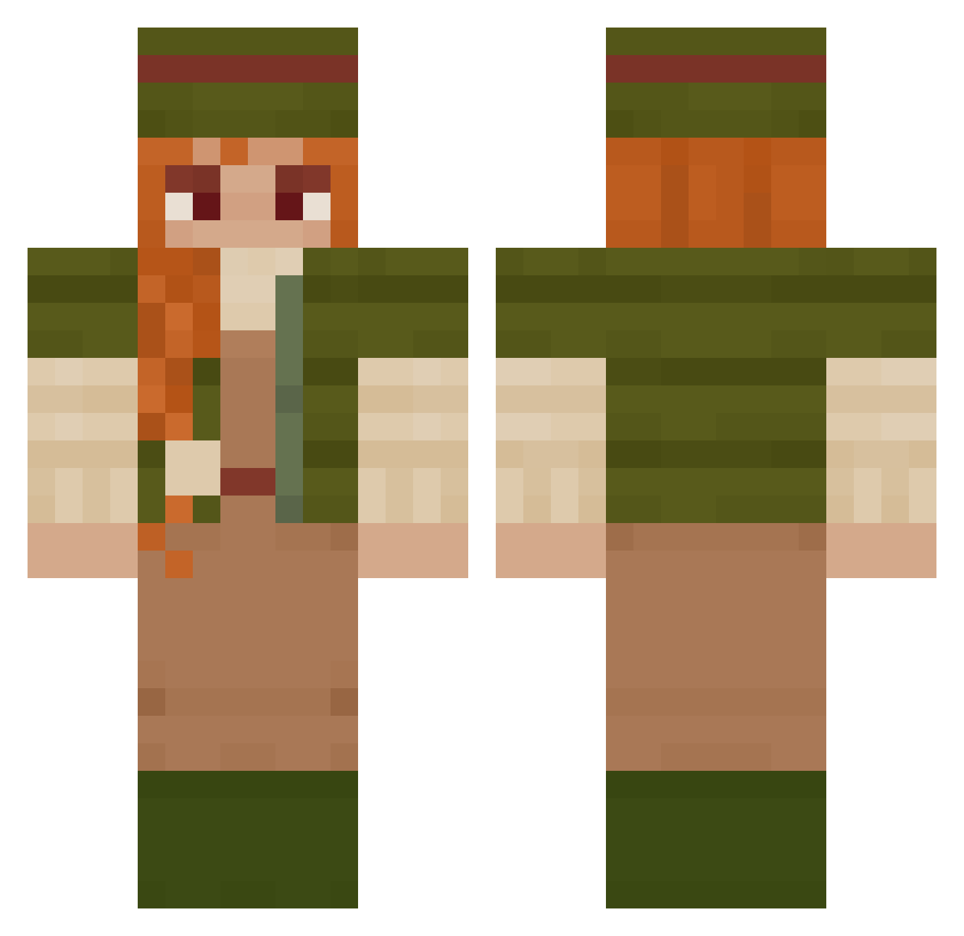 charlieing Minecraft skin, front and back view