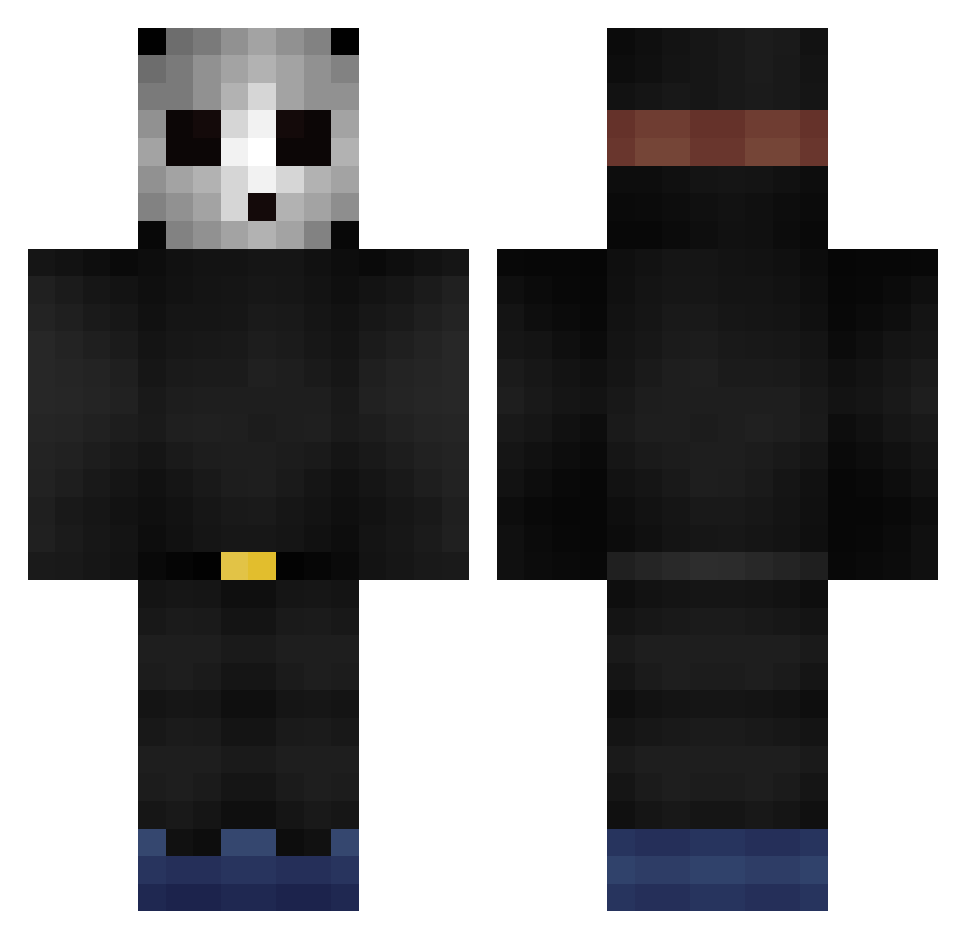 MrTunda Minecraft skin, front and back view