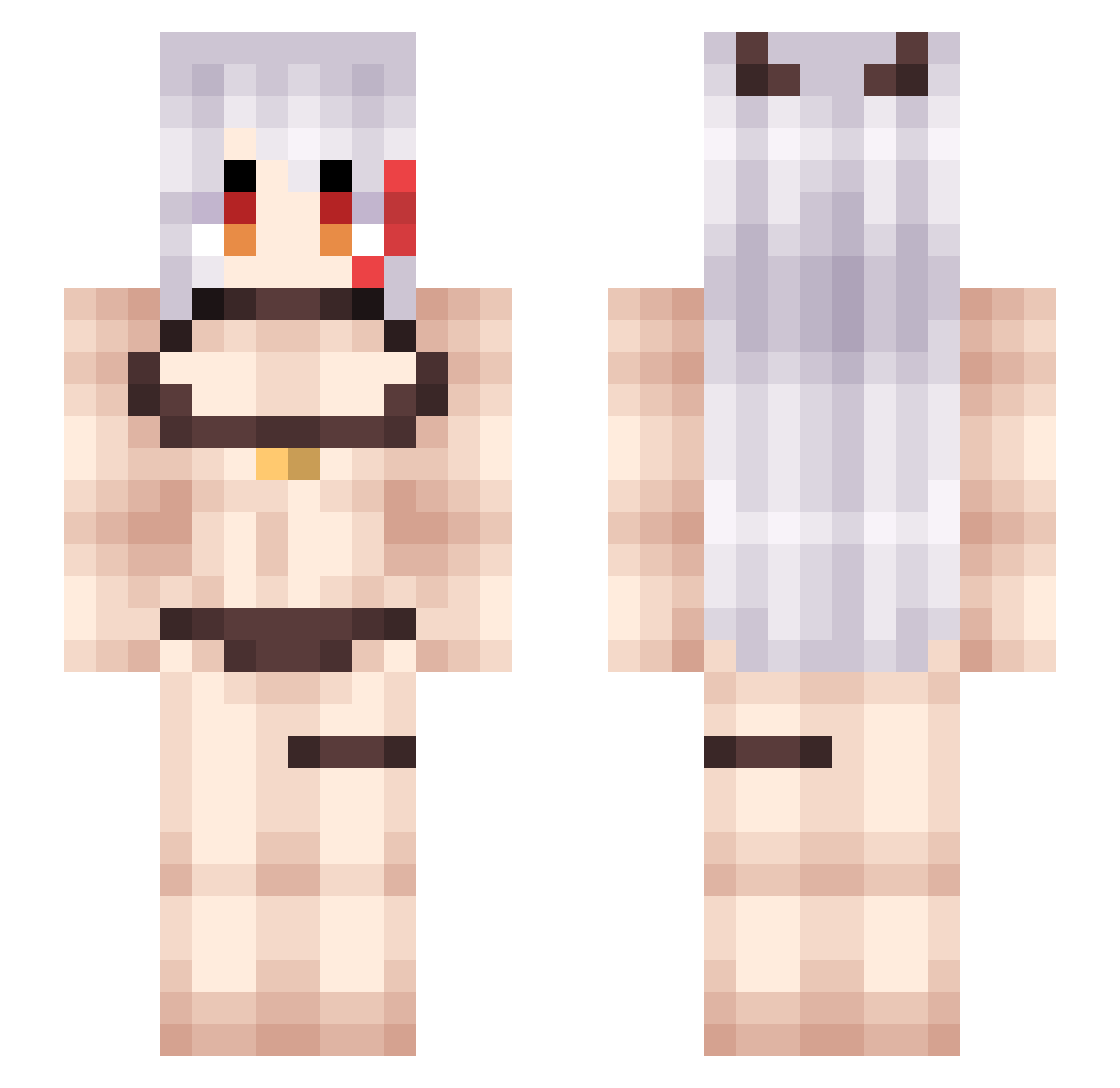 windyandrain Minecraft skin, front and back view