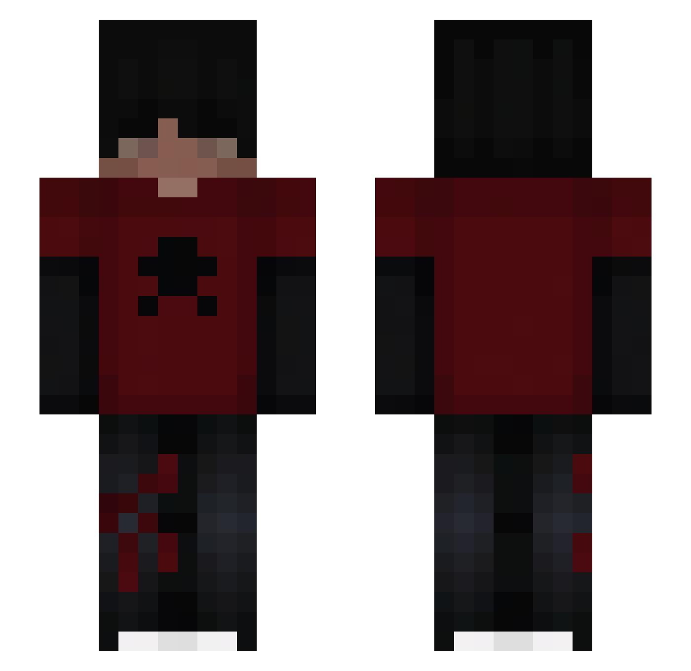 SnowArea Minecraft skin, front and back view