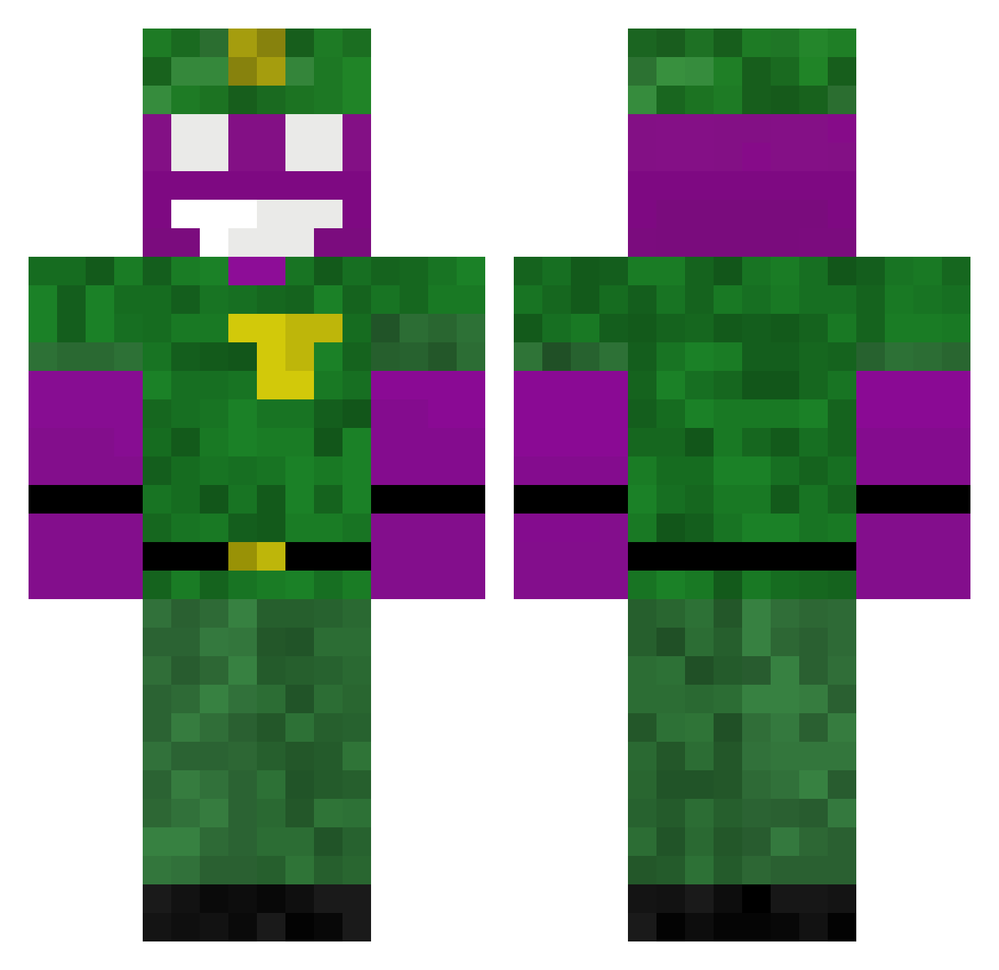 Gttl Minecraft skin, front and back view