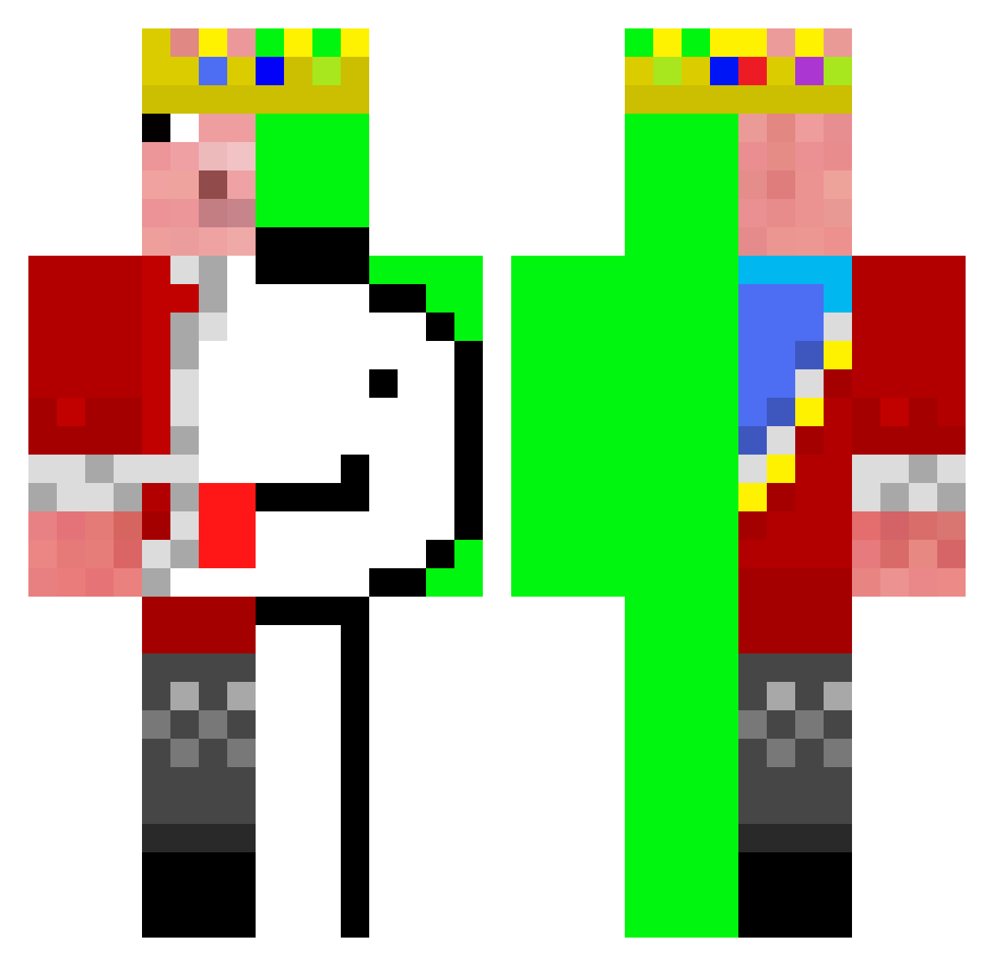 estanyt Minecraft skin, front and back view