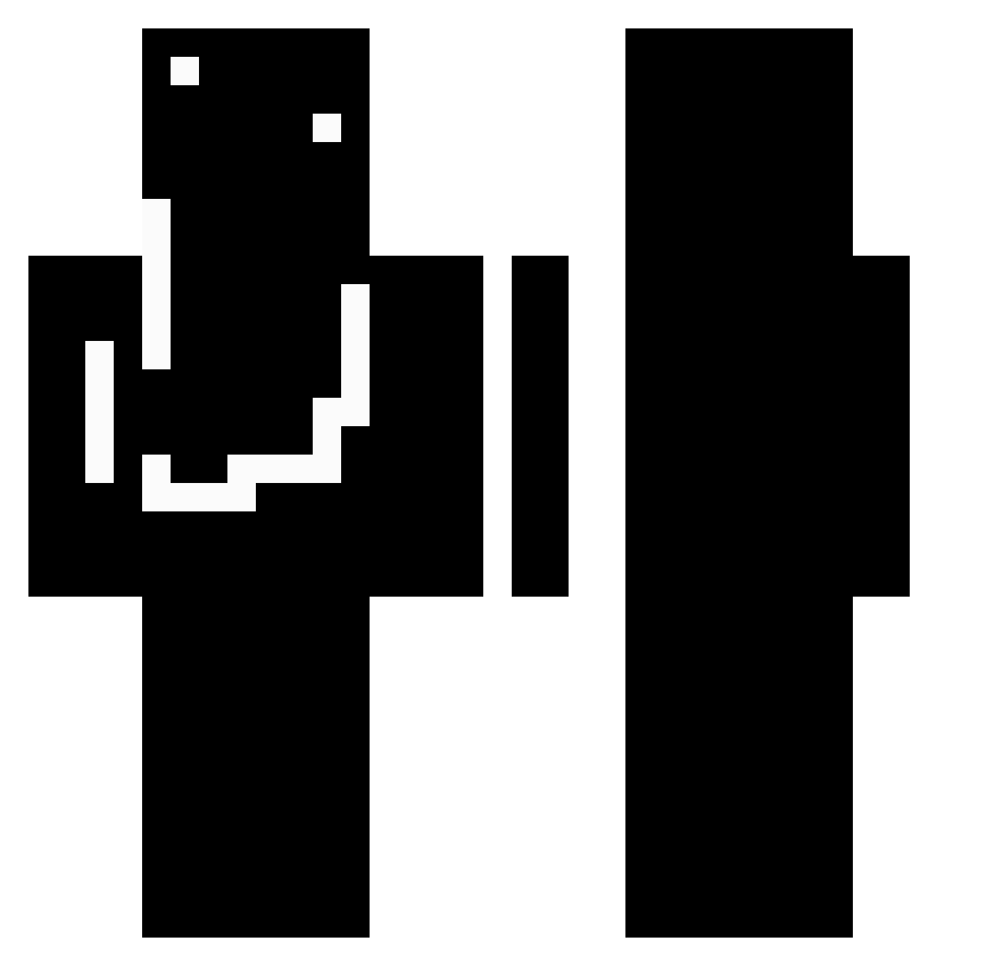 setions Minecraft skin, front and back view