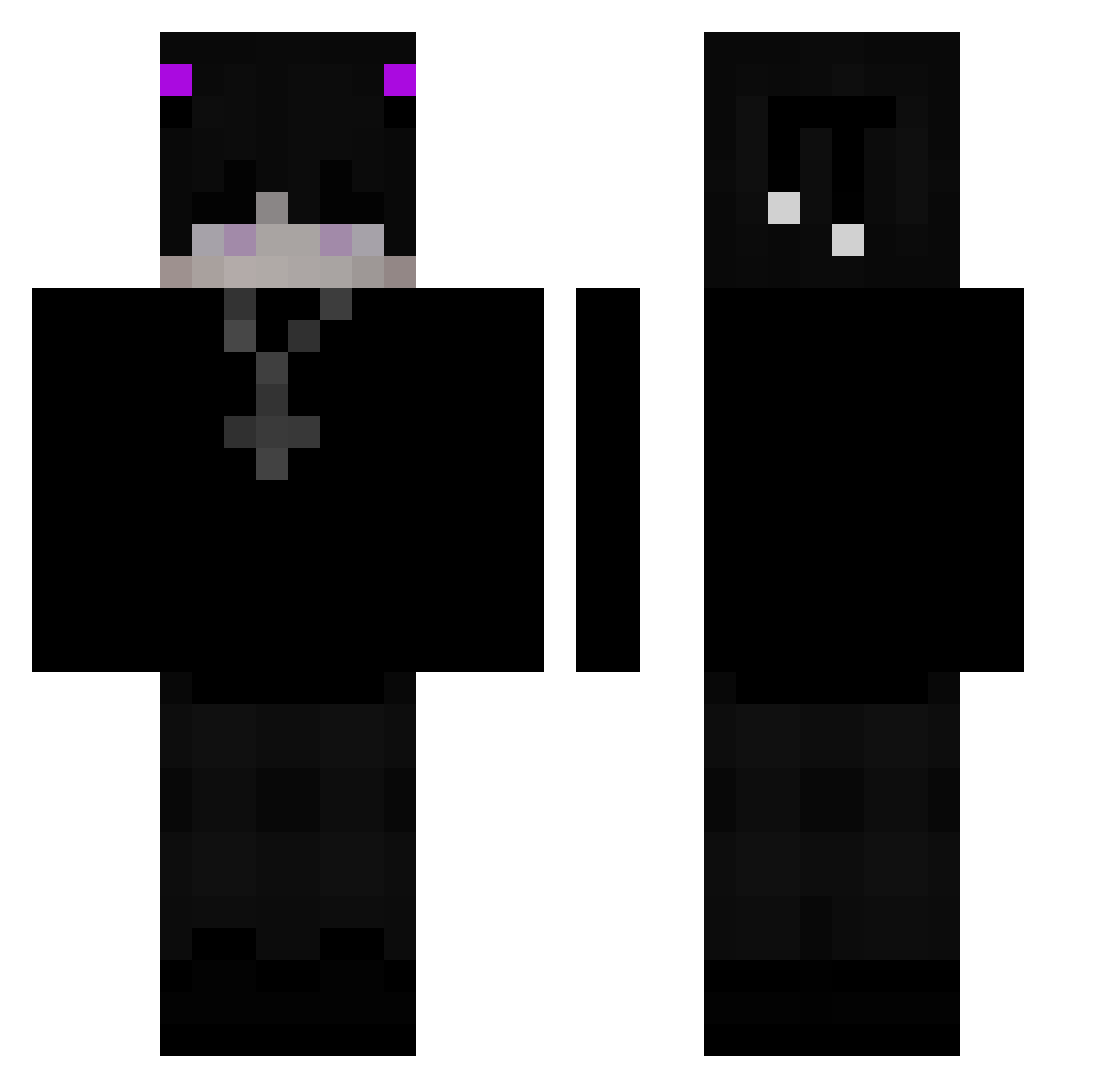 RoogeenFXR Minecraft skin, front and back view