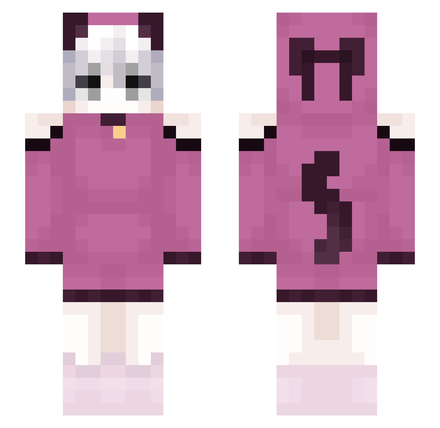 Sombre_Le_Loup Minecraft skin, front and back view
