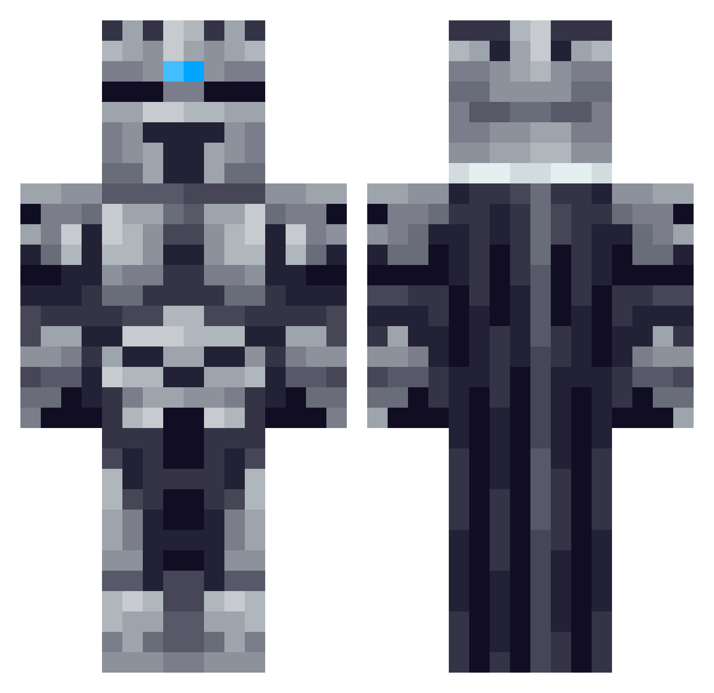 MetalGearHallow Minecraft skin, front and back view