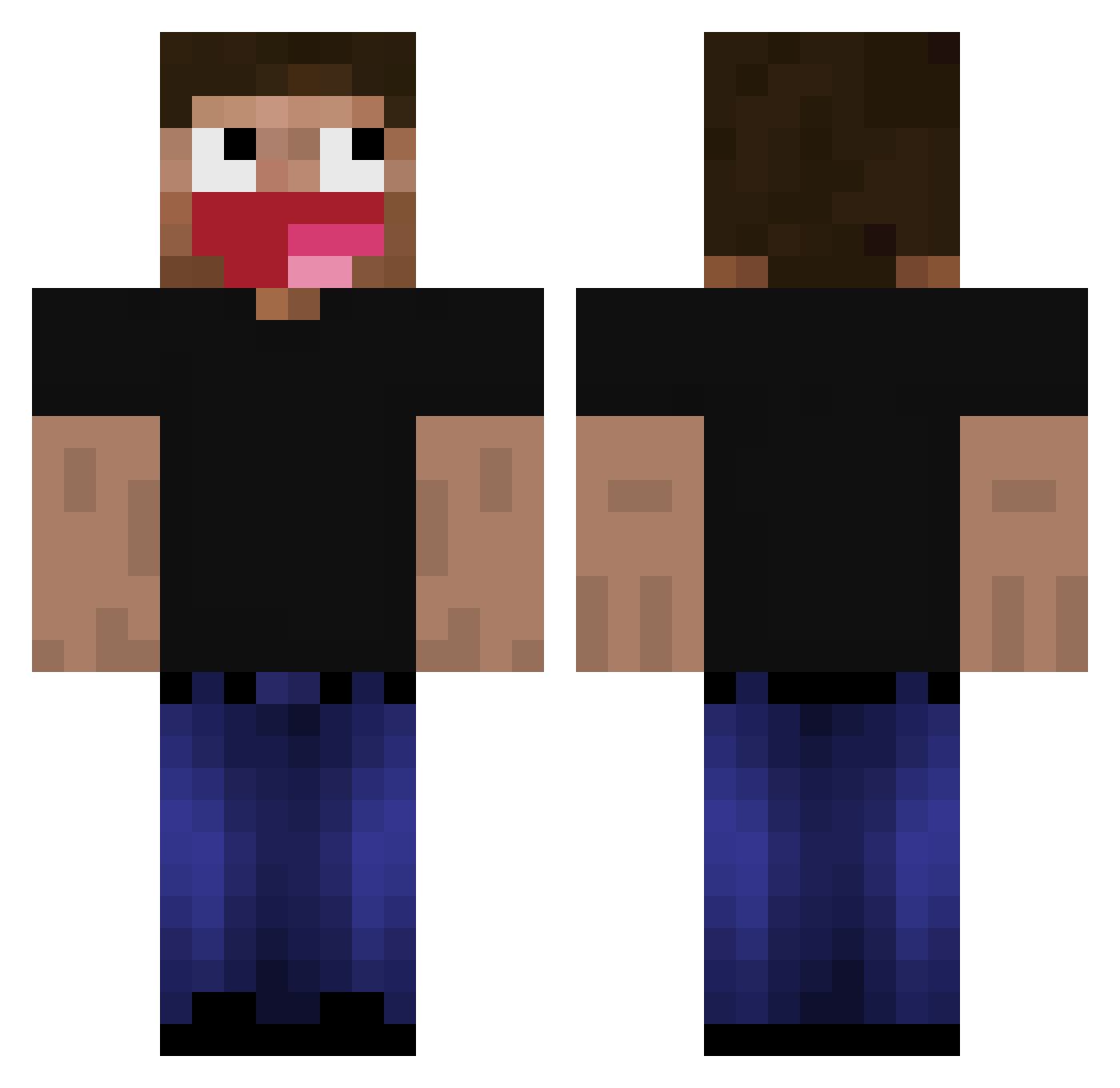 JutuRna130 Minecraft skin, front and back view