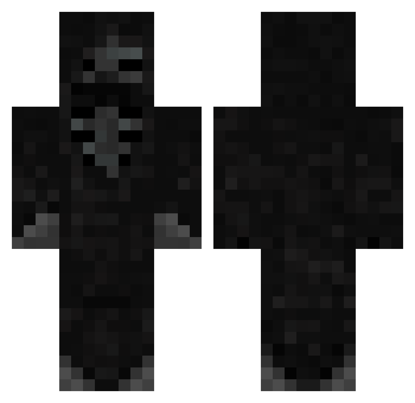 Bqtu Minecraft skin, front and back view