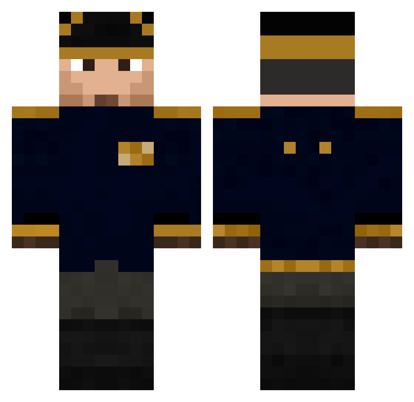 Samorost3 Minecraft skin, front and back view