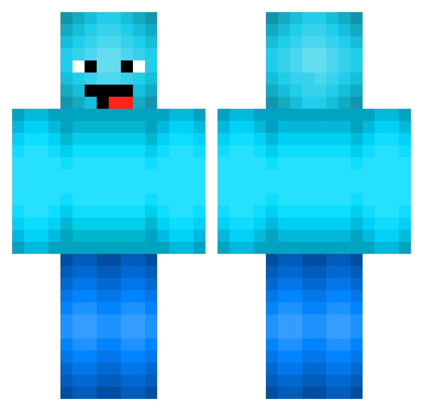 Fabiluchis Minecraft skin, front and back view