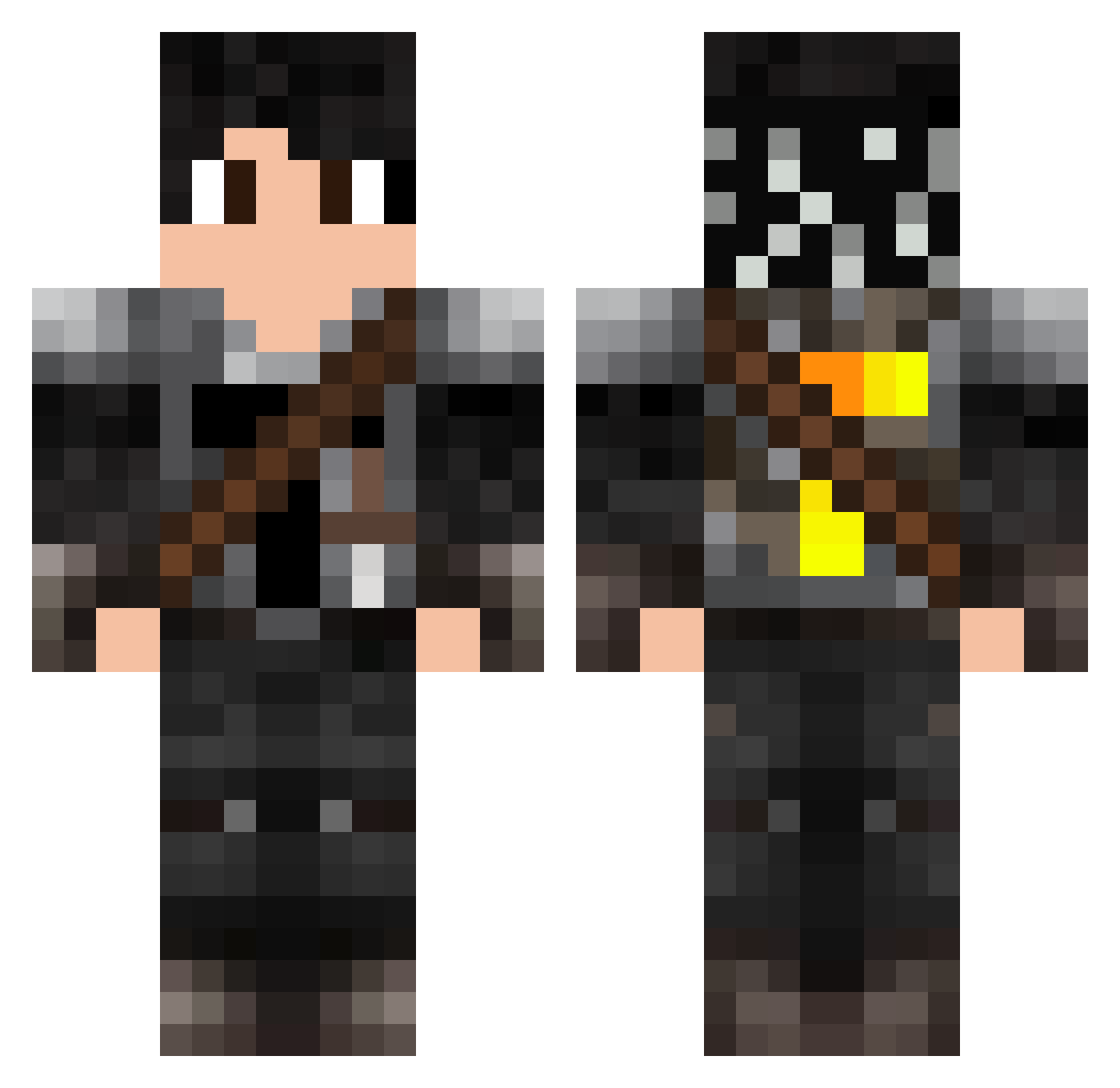 Newtaze49 Minecraft skin, front and back view