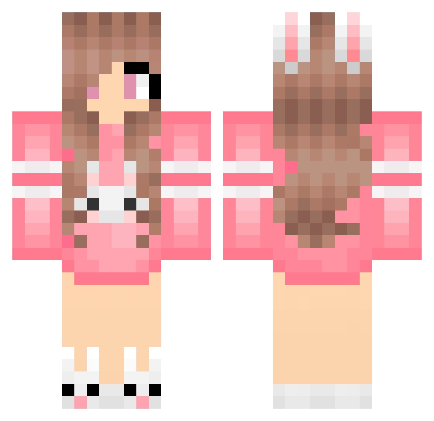 mezozoii Minecraft skin, front and back view