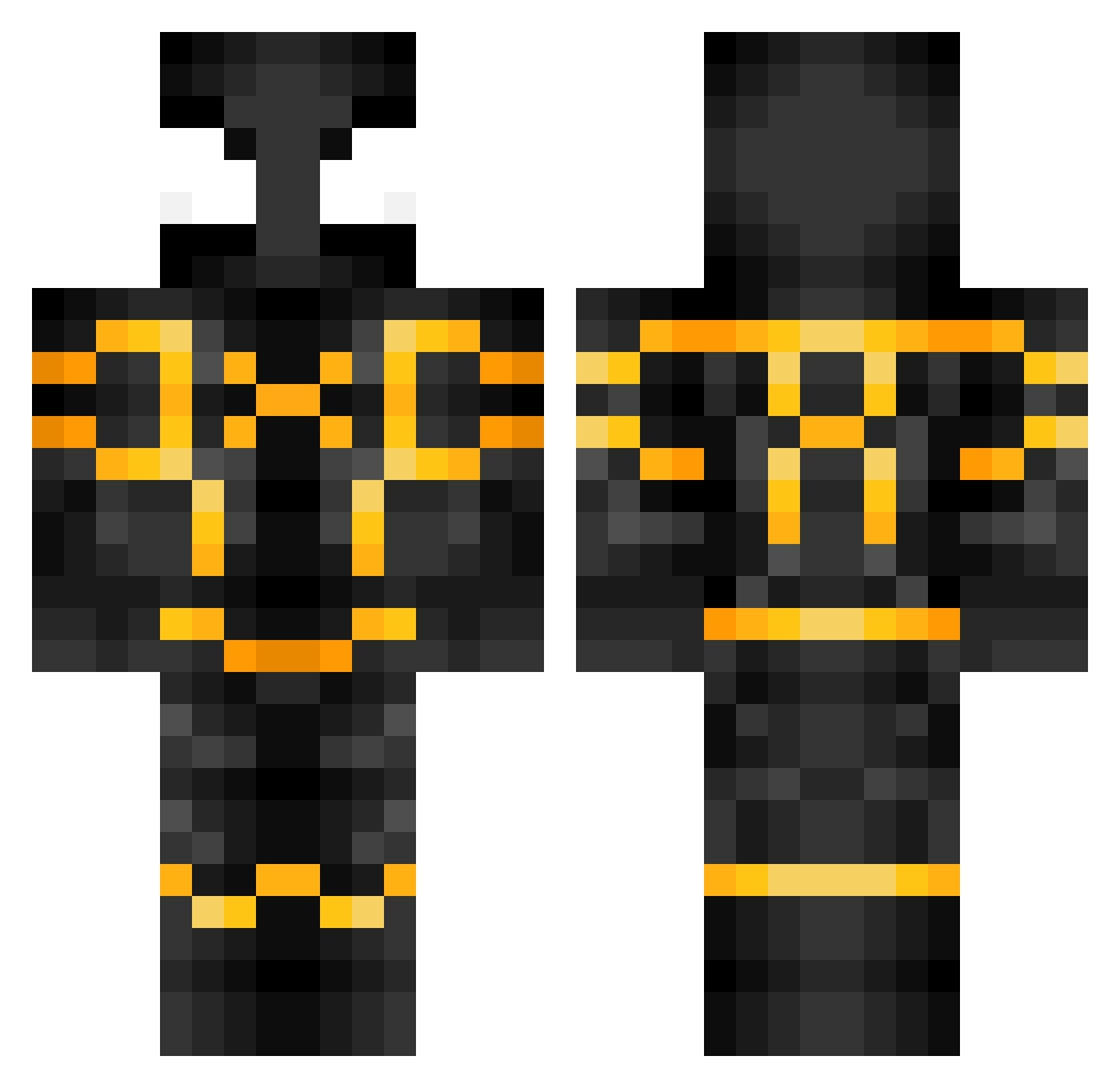 Silas38 Minecraft skin, front and back view