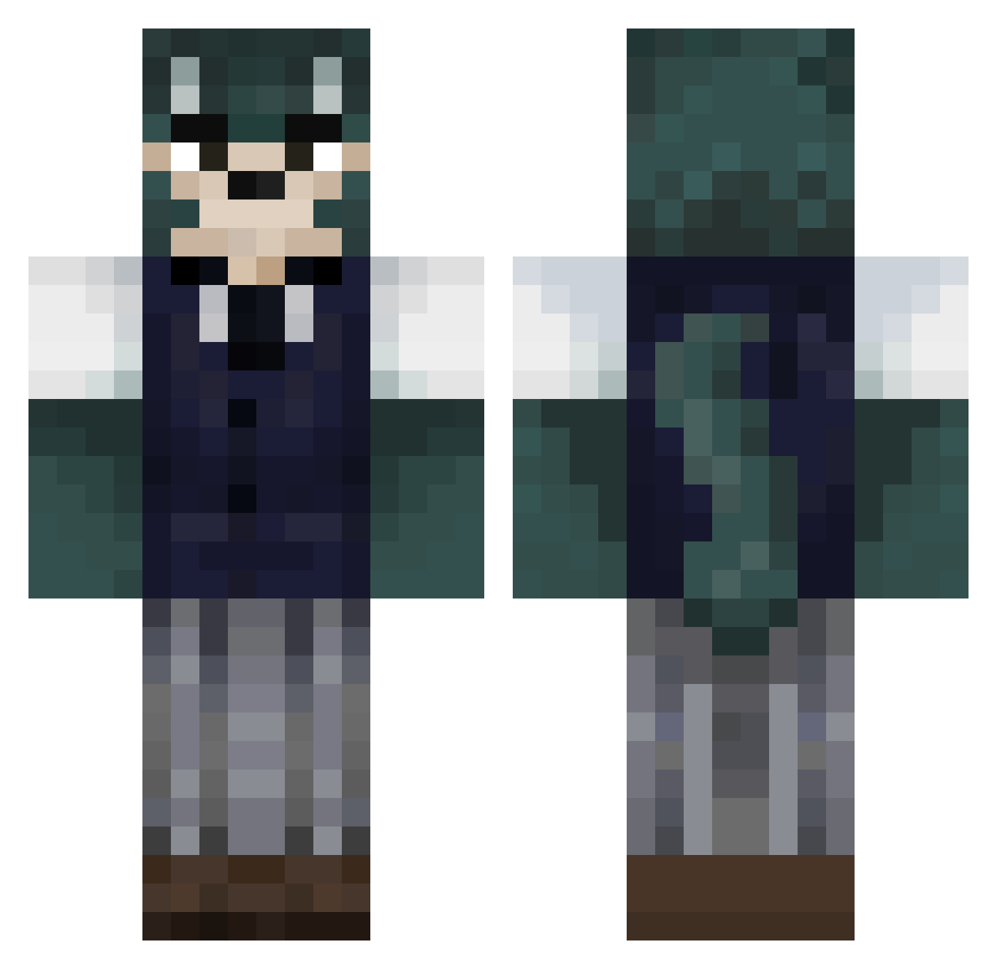 toekneehrne Minecraft skin, front and back view