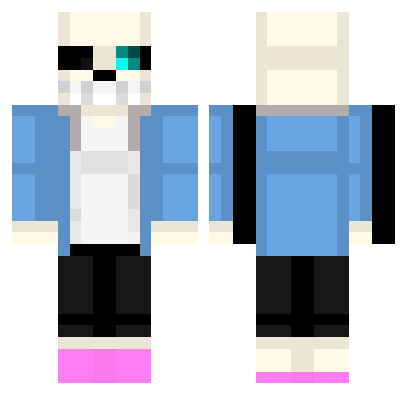 rcas Minecraft skin, front and back view