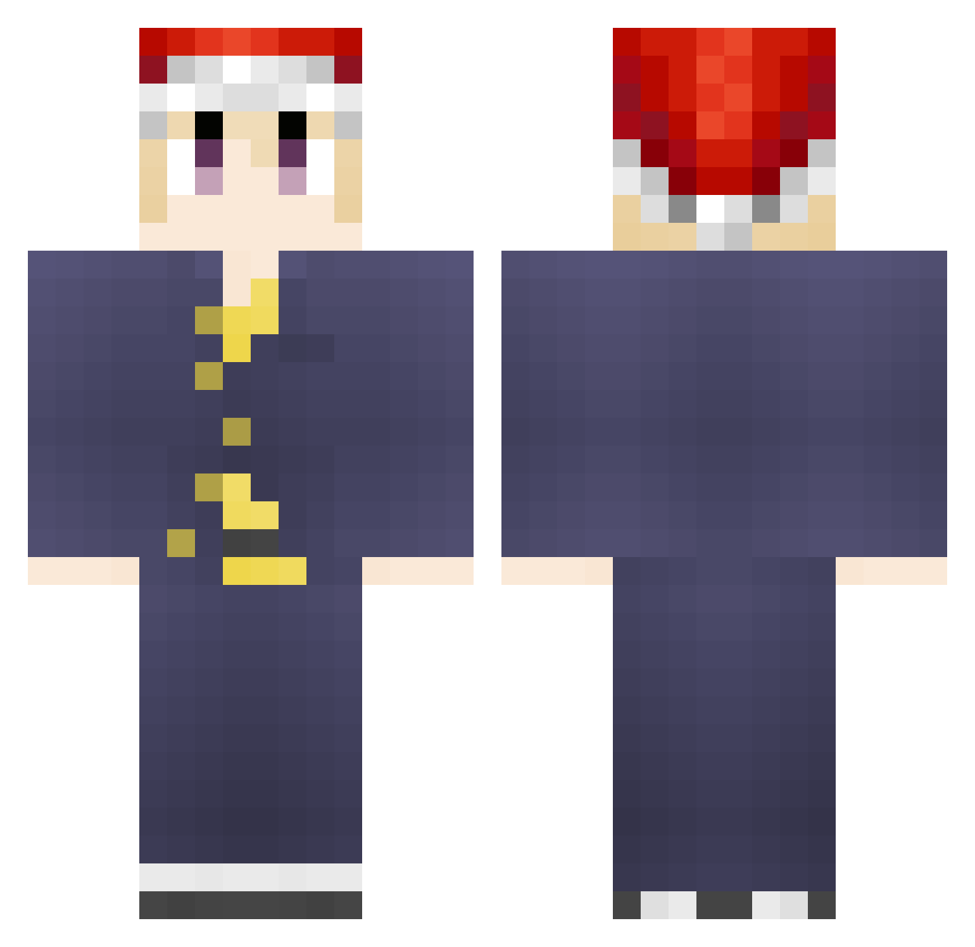 biglookie Minecraft skin, front and back view