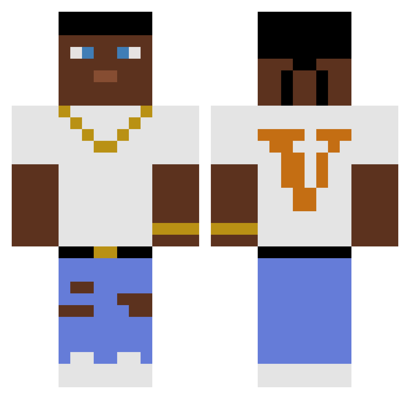 mjxng Minecraft skin, front and back view