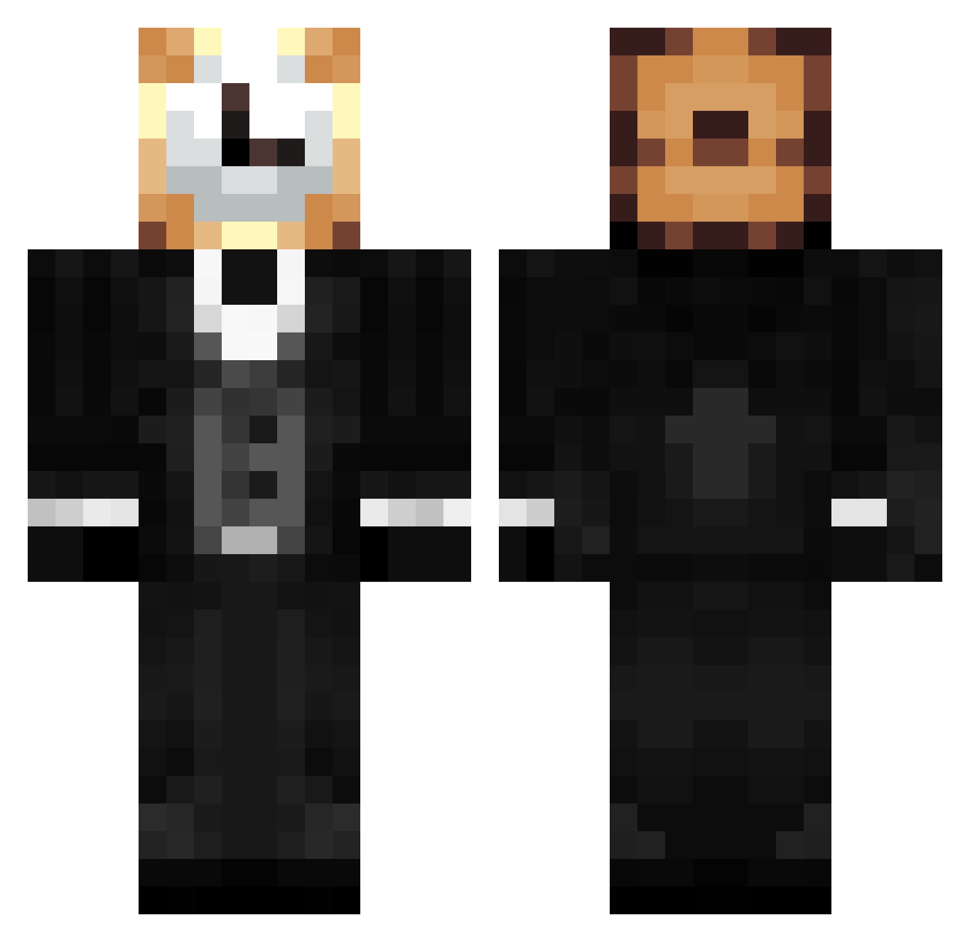 clokd Minecraft skin, front and back view